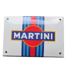 plaque décorative emaillée martini rectangulaire 12x9cm boisson alcool E38