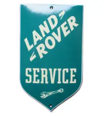 Mini Enamelled Plate Land Rover Service Green 15x8.5 cm Motor Oil Deco Garage Oil