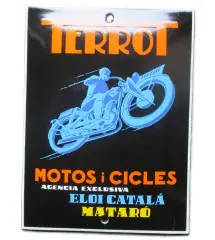 plaque décorative emaillée moto terrot motos cicles 12x9cm motor oil deco garage huile D30