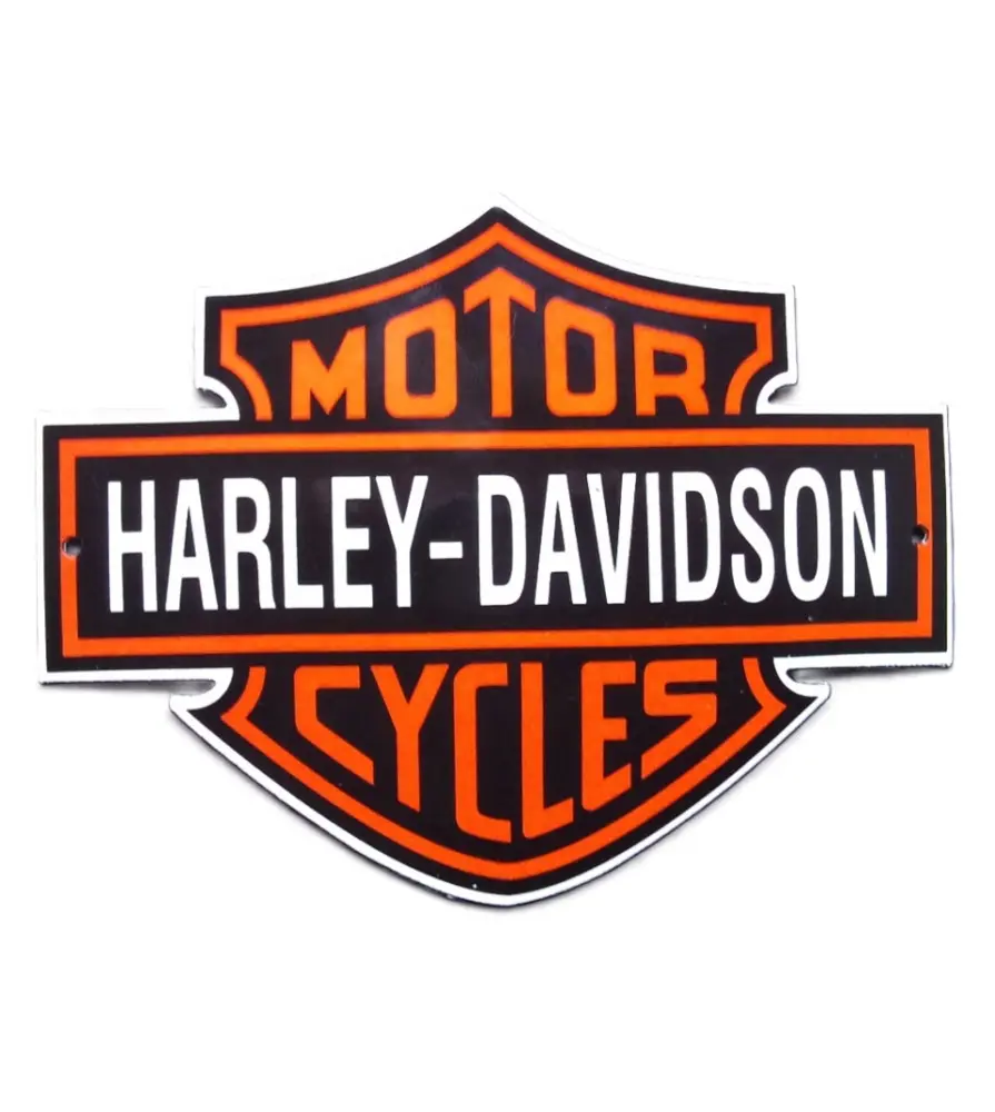 Mini Enamel Plate Harley Davidson Logo Tole Email Motorcycle