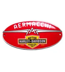 Mini Enamel Plate Harley Aermacchi Tole Email Garage USA