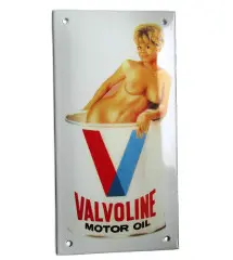 Mini enamelled plate pin up valvoline 20x10 cm motor oil deco garage oil