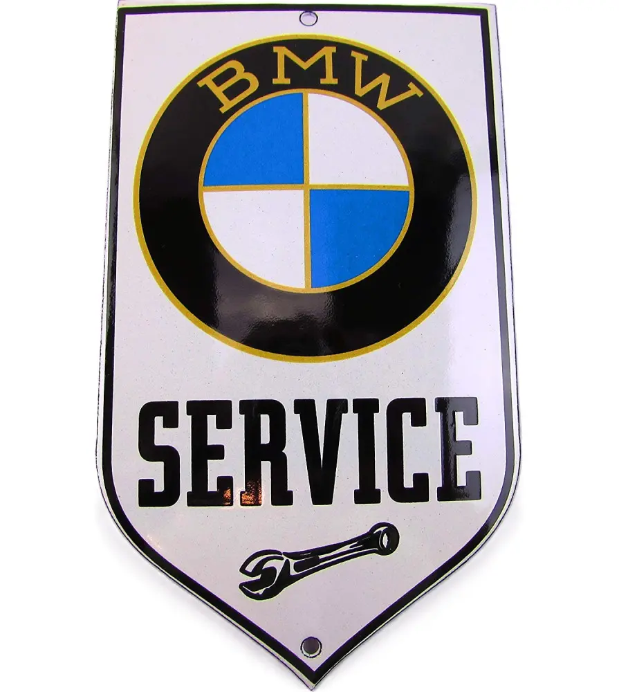 mini enamelled plate BMW golden service old logo 15x9cm tole email mini enamelled plate BMW golden service old logo 15x9cm tole email