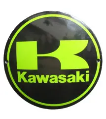 plaque décorative emaillée moto kawasaki sportive 12cm tole email usa