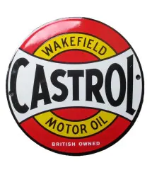 plaque décorative emaillée castrol motor oil deco garage huile A47