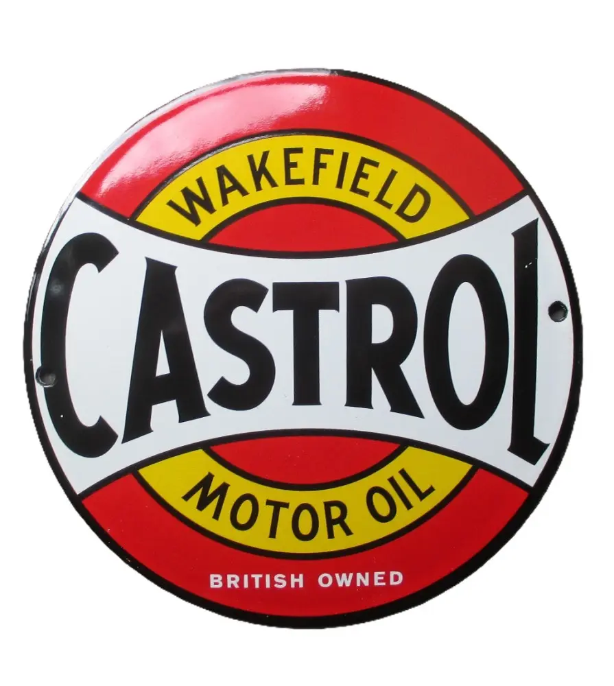 Mini Enamel plate Castrol Motor Oil Deco Garage Oil