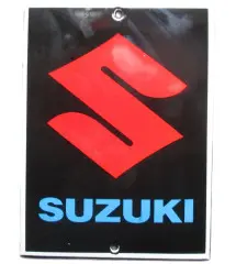plaque décorative emaillée suzuki noir moto sportive tole email D16