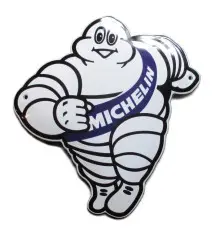 plaque décorative emaillée michelin man bibendum tole email garage f40