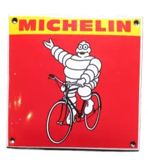 plaque décorative emaillée michelin rouge velo tole email pub loft