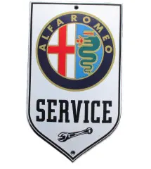 plaque décorative emaillée alfa romeo service tole email garage C1