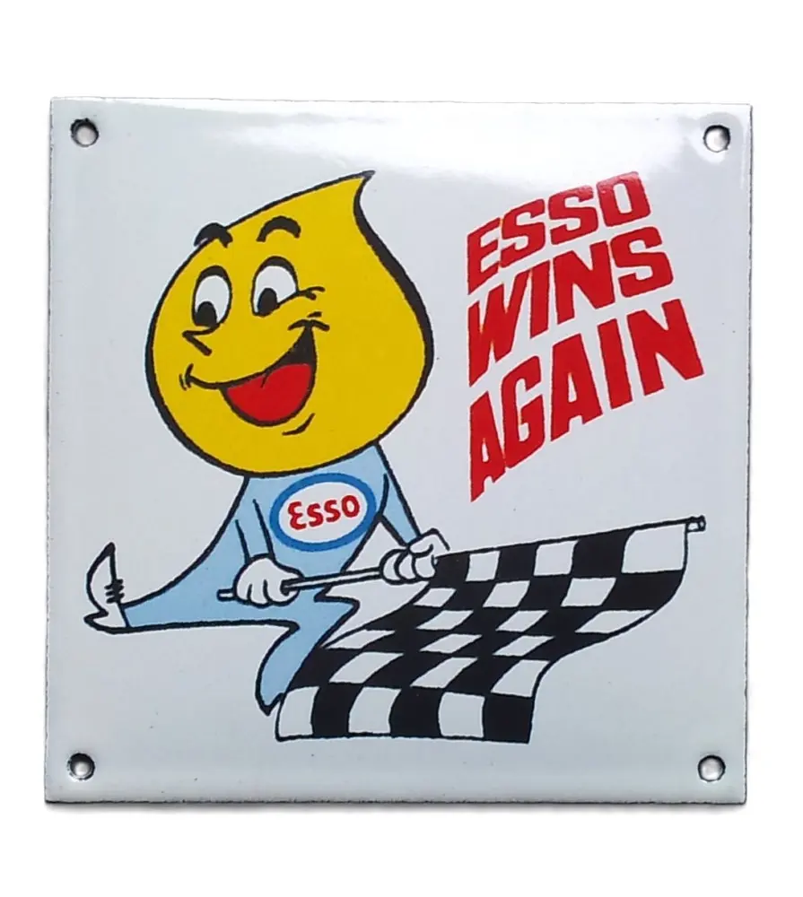 Mini Enamelled Plate Esso Wings Square Drop Checkerboard Flag Mini Enamelled Plate Esso Wings Square Drop Checkerboard Flag