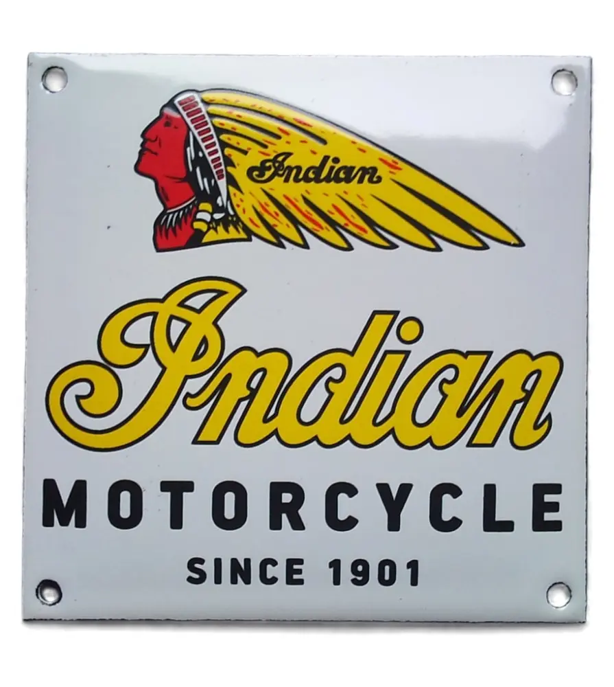 Mini Enamel Plate Indian Motorcycle Square Tole Email Motorcycle Mini Enamel Plate Indian Motorcycle Square Tole Email Motorcycle