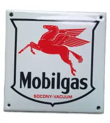 Mini Enamelled Plate Mobligas Square Pegasus Tole Email Oil