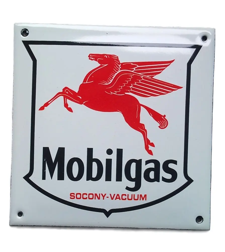 Mini Enamelled Plate Mobligas Square Pegasus Tole Email Oil Mini Enamelled Plate Mobligas Square Pegasus Tole Email Oil