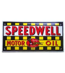 plaque décorative emaillée speedwell motor oil 20cm tole pub diner