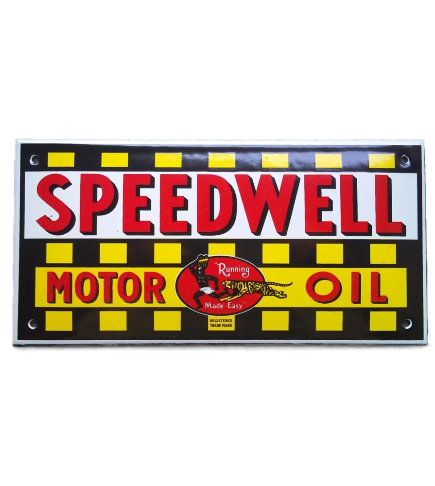 mini enamelled plate speedwell motor oil 20cm tole pub dinner