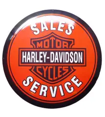 Mini enamelled plate Harley Davidson Orange Email Service