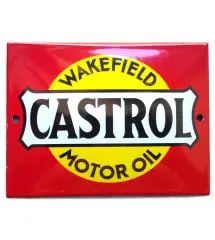 plaque décorative emaillée castrol motor oil deco garage huile D46