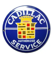 Mini Enamelled Plate Cadillac Authorized Service Tole Email