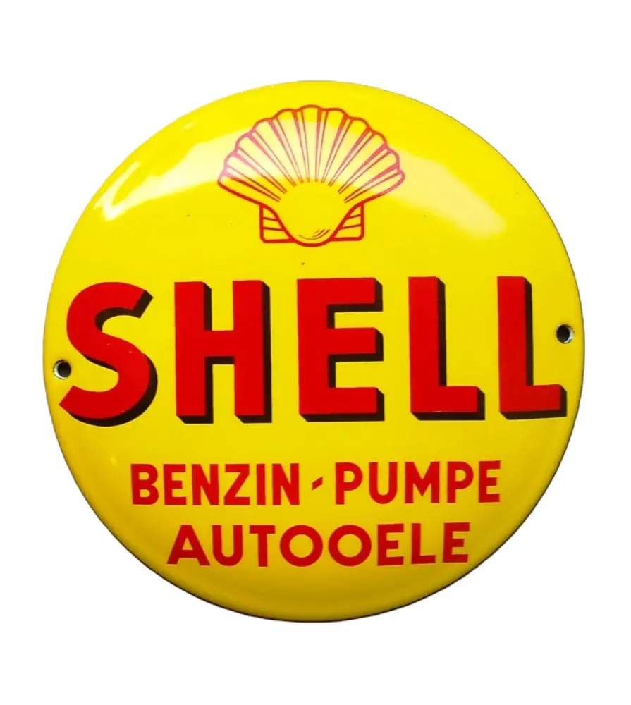 plaque décorative emaillée shell jaune ronde tole email essence plaque décorative emaillée shell jaune ronde tole email essence