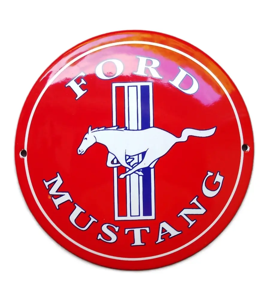 plaque décorative emaillée ford mustang rouge 12cm tole email usa plaque décorative emaillée ford mustang rouge 12cm tole email usa