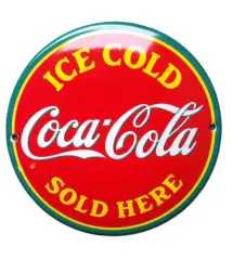 Mini Enamelled Plate Coca Cola Ice Cold Sold Here Email USA