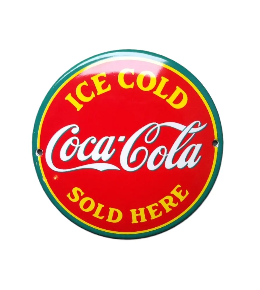 Mini Enamelled Plate Coca Cola Ice Cold Sold Here Email USA