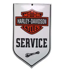 mini enamelled plate Harley service 15x9 tole email garage