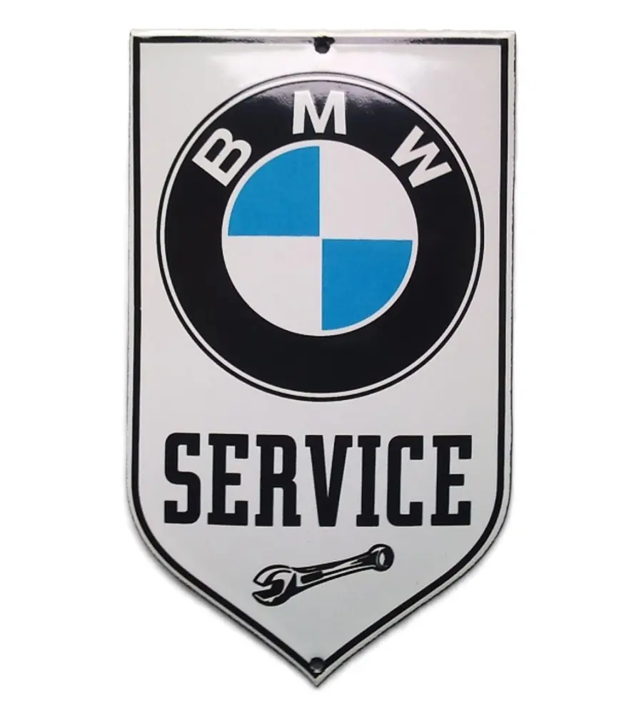 plaque décorative emaillée BMW service tole email deco garage C6