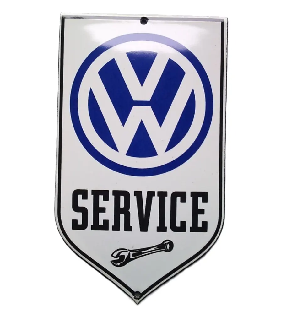 plaque décorative emaillée VW service blason volkswagen 15x9 cm C31 plaque décorative emaillée VW service blason volkswagen 15x9 cm C31