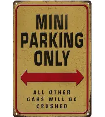 plaque mini parking only couleur beige 30x20 cm tole affiche metal deco
