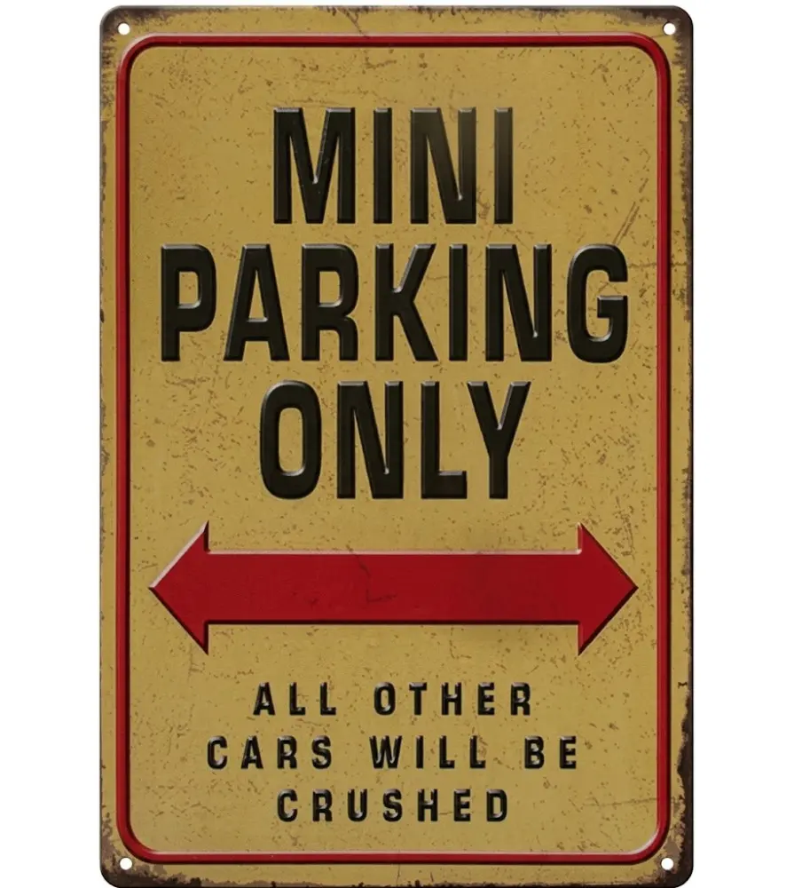 plate mini parking only color beige 30x20 cm tole poster metal deco