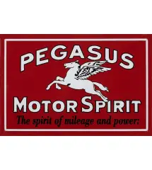 plate pegasus motor spirit red 30x20cm deco tole garage style old poster