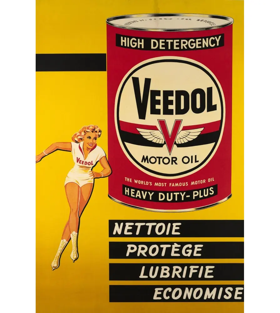 Veedol Motor Oil Metal Sign - Vintage Advertising "Nettoie et Protège" - 8x12 Inches Veedol Motor Oil Metal Sign - Vintage Advertising "Nettoie et Protège" - 8x12 Inches