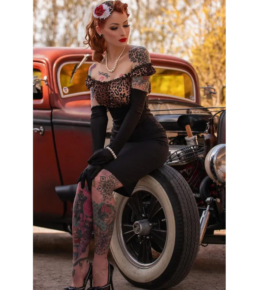 Plaque Métal Pin-up Vintage & Hot Rod - Style Rockabilly - 20x30 cm