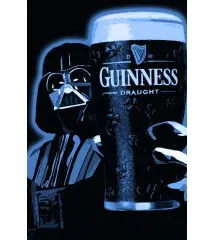 Plaque Métal Darth Vador & Guinness - Déco Humour Pop Culture - 20x30 cm