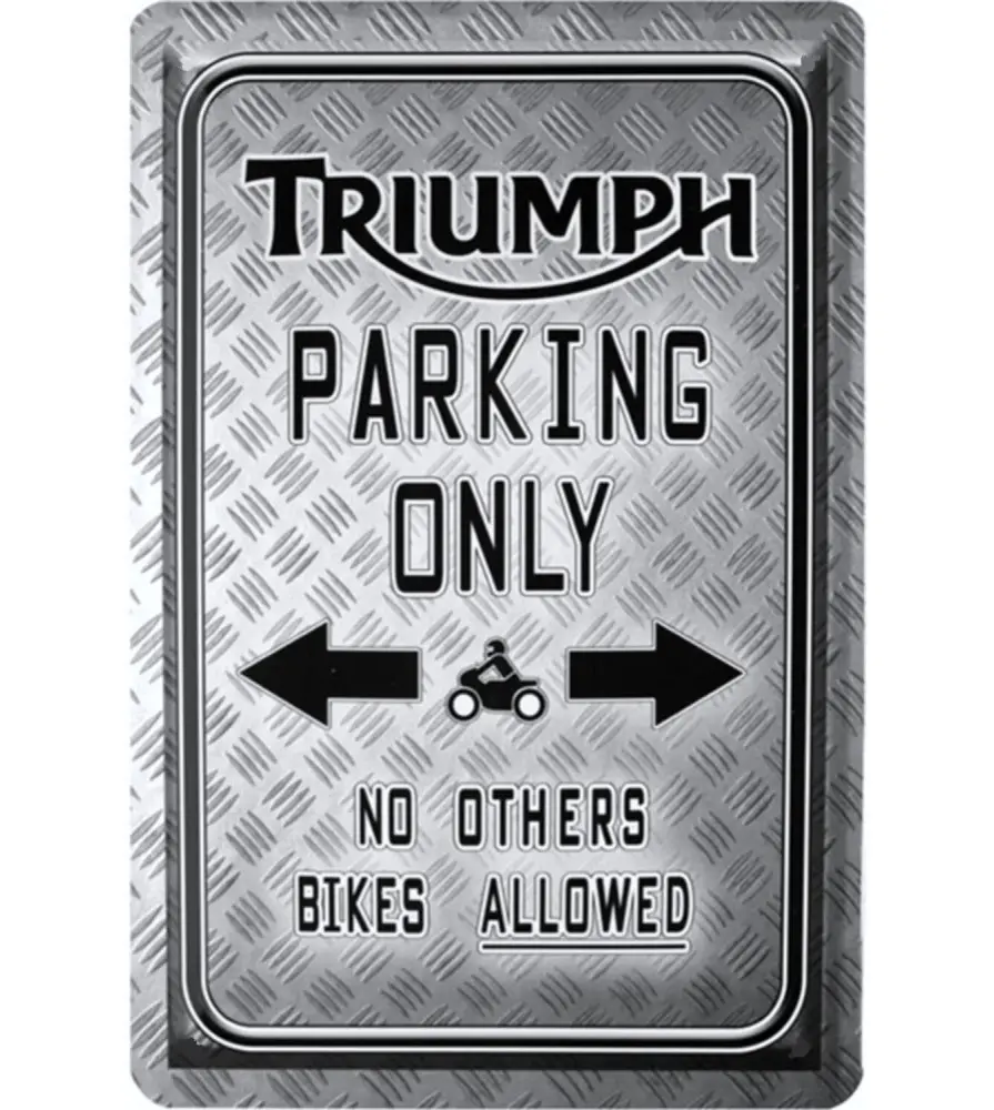 Triumph Parking Only Metal Sign – Vintage Motorcycle Style Triumph Parking Only Metal Sign – Vintage Motorcycle Style