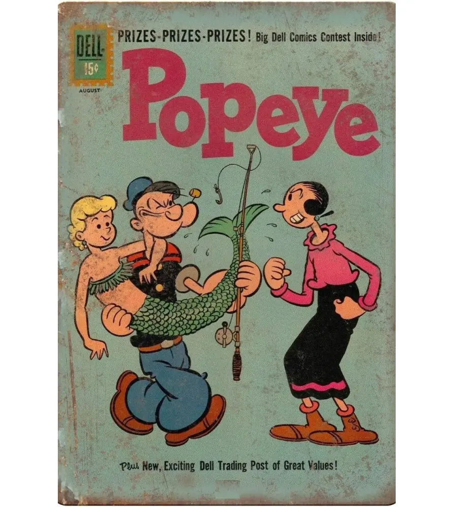 Popeye and Siren Plate - Things are Heating Up with Olive - Metal Sign 30x20 cm