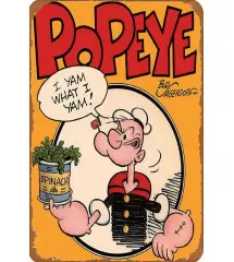 Popeye Metal Sign – “I Yam What I Yam” – Vintage 1933 Style