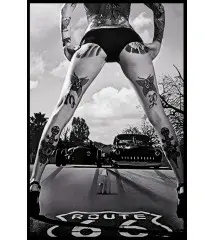 Pin Up Hot Rod Plaque Métal 30cm