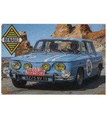 Plaque Métallique Vintage 20x30 cm Renault 8 Gordini Rallye Monte-Carlo