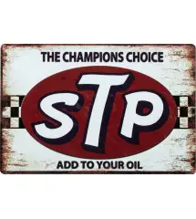 plate metal stp the champions choice , add to your oil tole 30x20cm deco garage loft diner