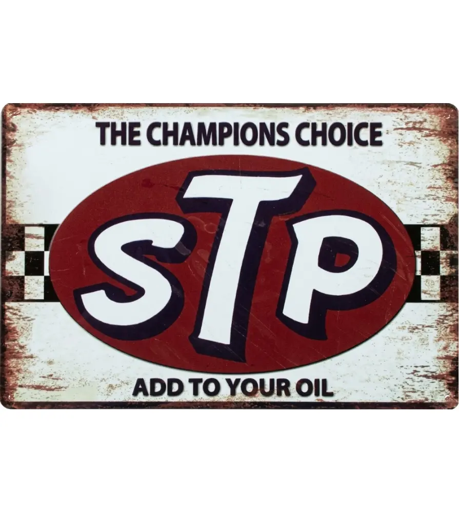 plate metal stp the champions choice , add to your oil tole 30x20cm deco garage loft diner