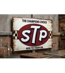 plaque metal stp the champions choice , add to your oil tole 30x20cm deco garage loft diner