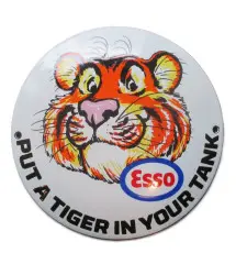 plaque décorative emaillée esso tigre put a tiger in your tank tole ronde 12cm deco métal garage huile A69 plaque décorative emaillée esso tigre put a tiger in your tank tole ronde 12cm deco métal garage huile A69