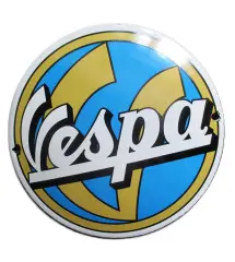 Mini Enamelled Plate Scooter Vespa Blue 12cm Tole Email USA Mini Enamelled Plate Scooter Vespa Blue 12cm Tole Email USA