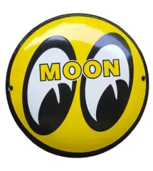 Mini Moon Eye Enamel Yellow Logo Mooneyes Tole Pub
