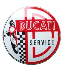 Mini Enamel Plate Ducati Service 12cm Tole Email Garage