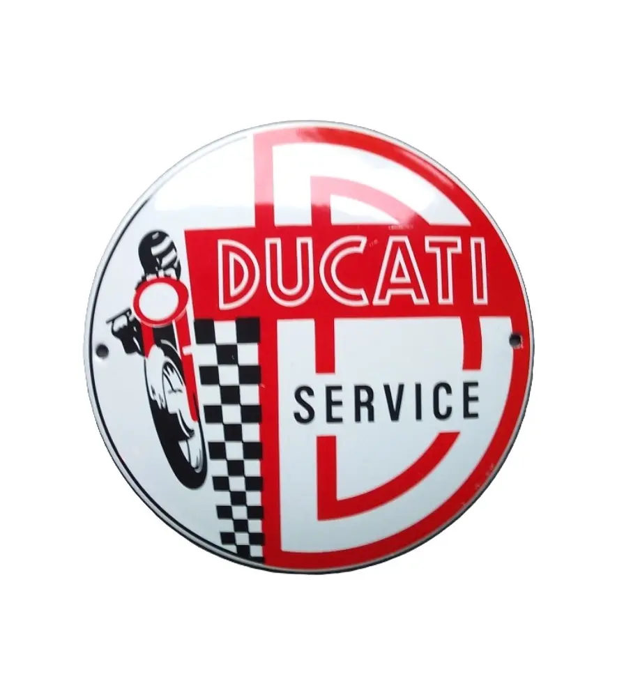 plaque décorative emaillée ducati service 12cm tole email garage A6