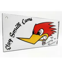 Clay Smith Cams Enamel Sign (Mr. Horsepower) — 20 x 10 cm
